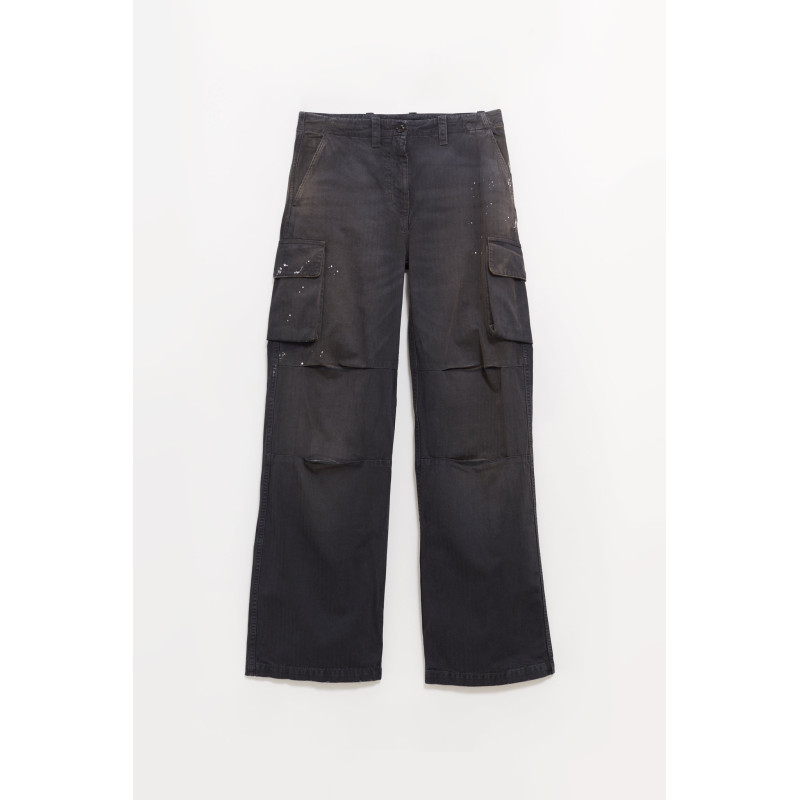 OUR LEGACY NEBULA WASH JUNGLE HERRINGBONE PEAK CARGO TROUSER